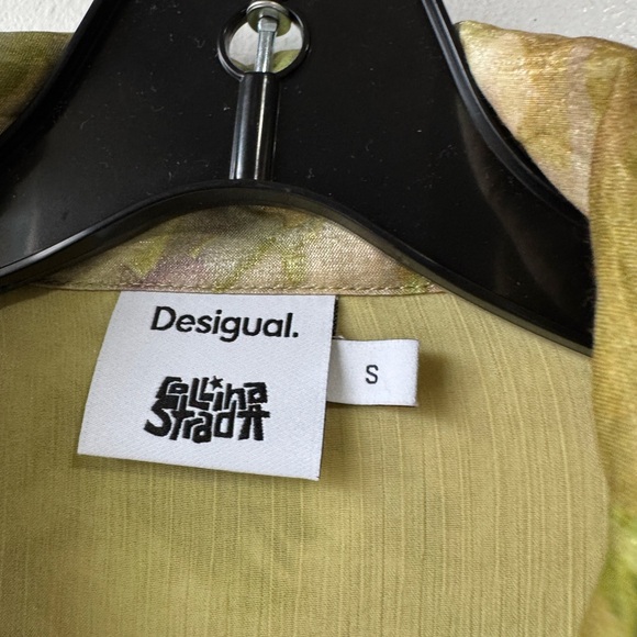 Desigual Abstract Floral Bomber Olive Green Tie-Dye Bomber Jacket - Picture 12 of 16